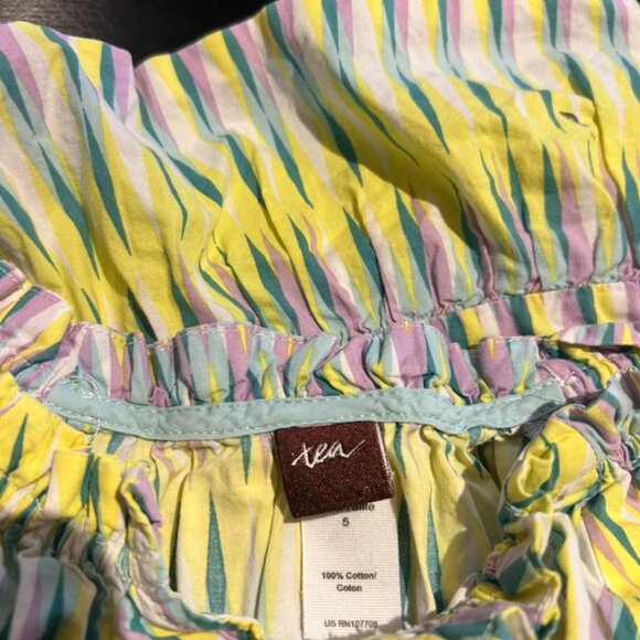 💛💜 Tea Collection Geometric Ruffle Dress – Size 5 💜💛 - Picture 3 of 3